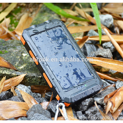 CE FCC ROHS certificated solar charger power bank 10000mah waterproof IP68